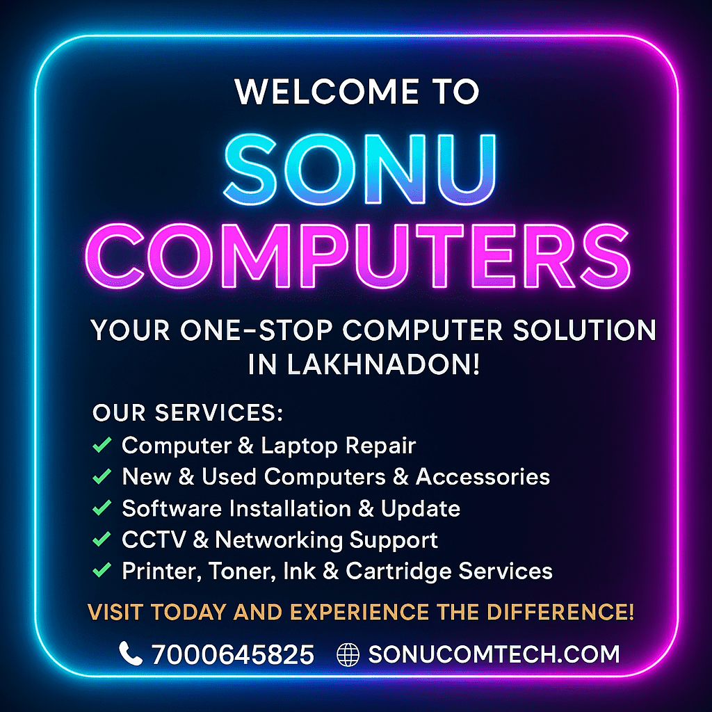 Computer Repair and Computer Shop in Lakhnadon – Sonu Computers